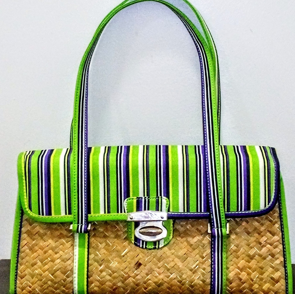 NWOT- Raffia Handwoven Wicker Handbag